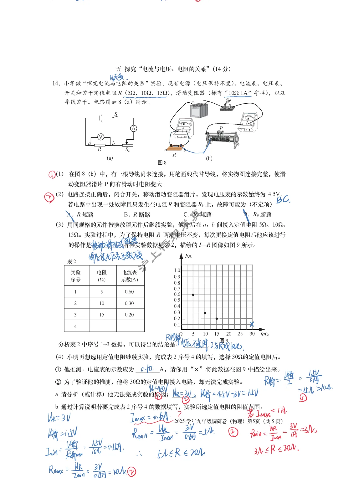 中考物理二模 | 2026年上海市青浦区九年级物理二模 第5张
