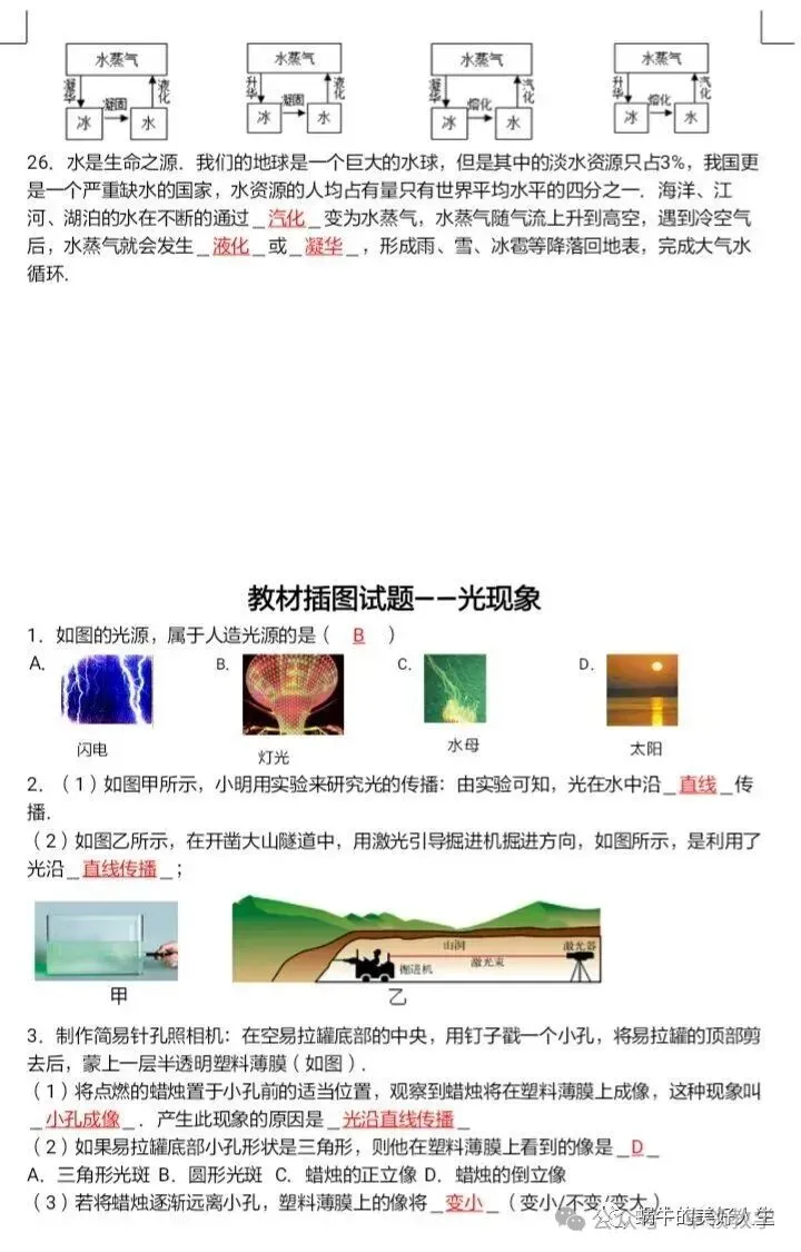 中考物理//回归教材——教材插图题汇编 第14张