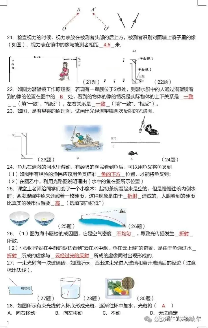 中考物理//回归教材——教材插图题汇编 第17张