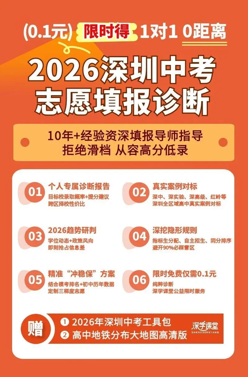 2026 深圳中考志愿填报全攻略!填报时间+录取规则+志愿技巧+避坑误区 第14张