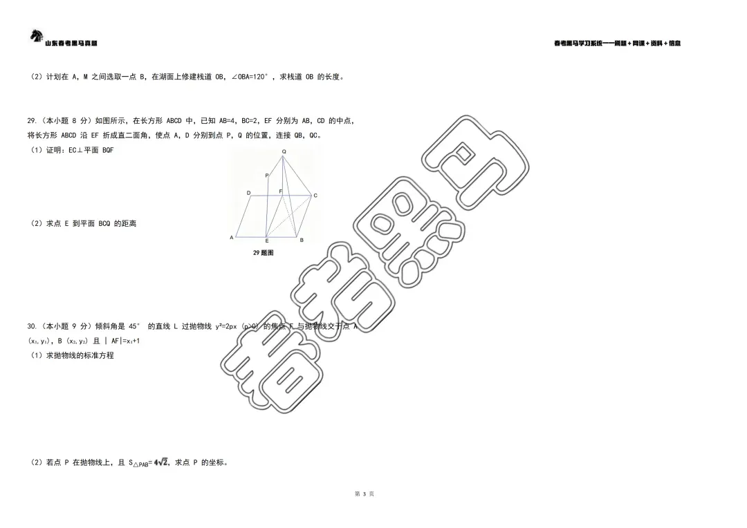 2026山东春考语数英真题【回忆试卷版】 第15张