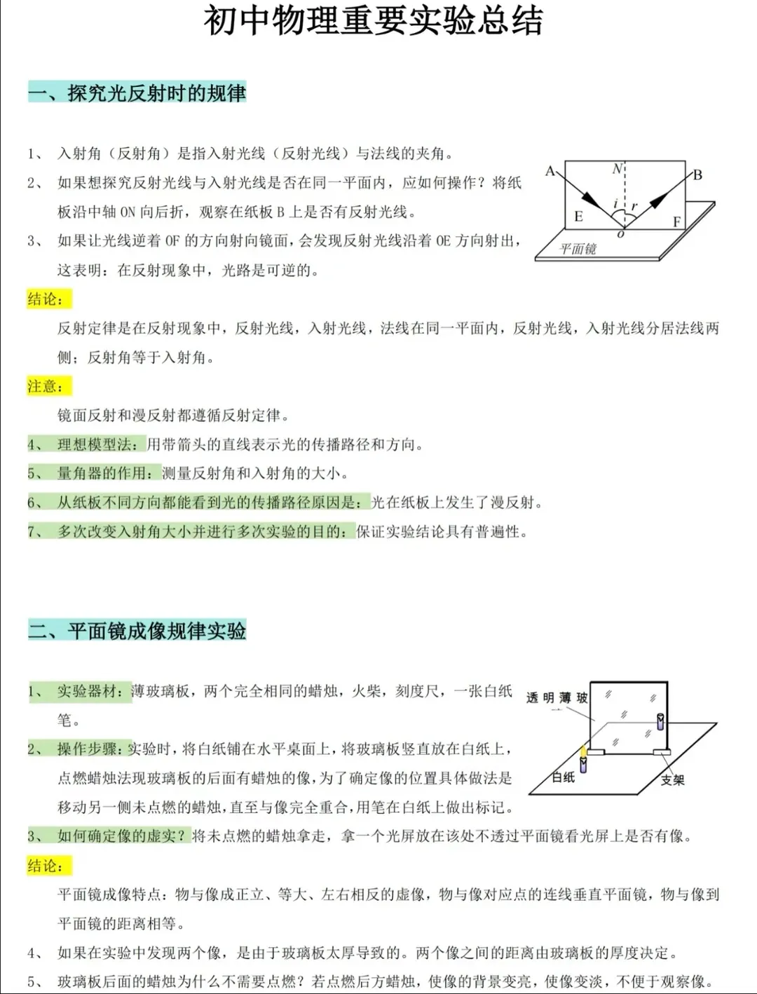 【中考物理】初中物理重点知识笔记 第12张