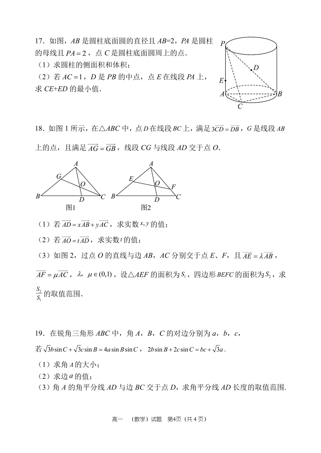 高一来啦|期中试卷+答案发布,趁热复盘 第4张