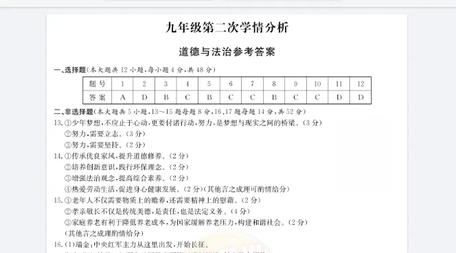 2026年5月长郡二模九年级初三考试试卷及答案PDF全科电子版下载 第4张