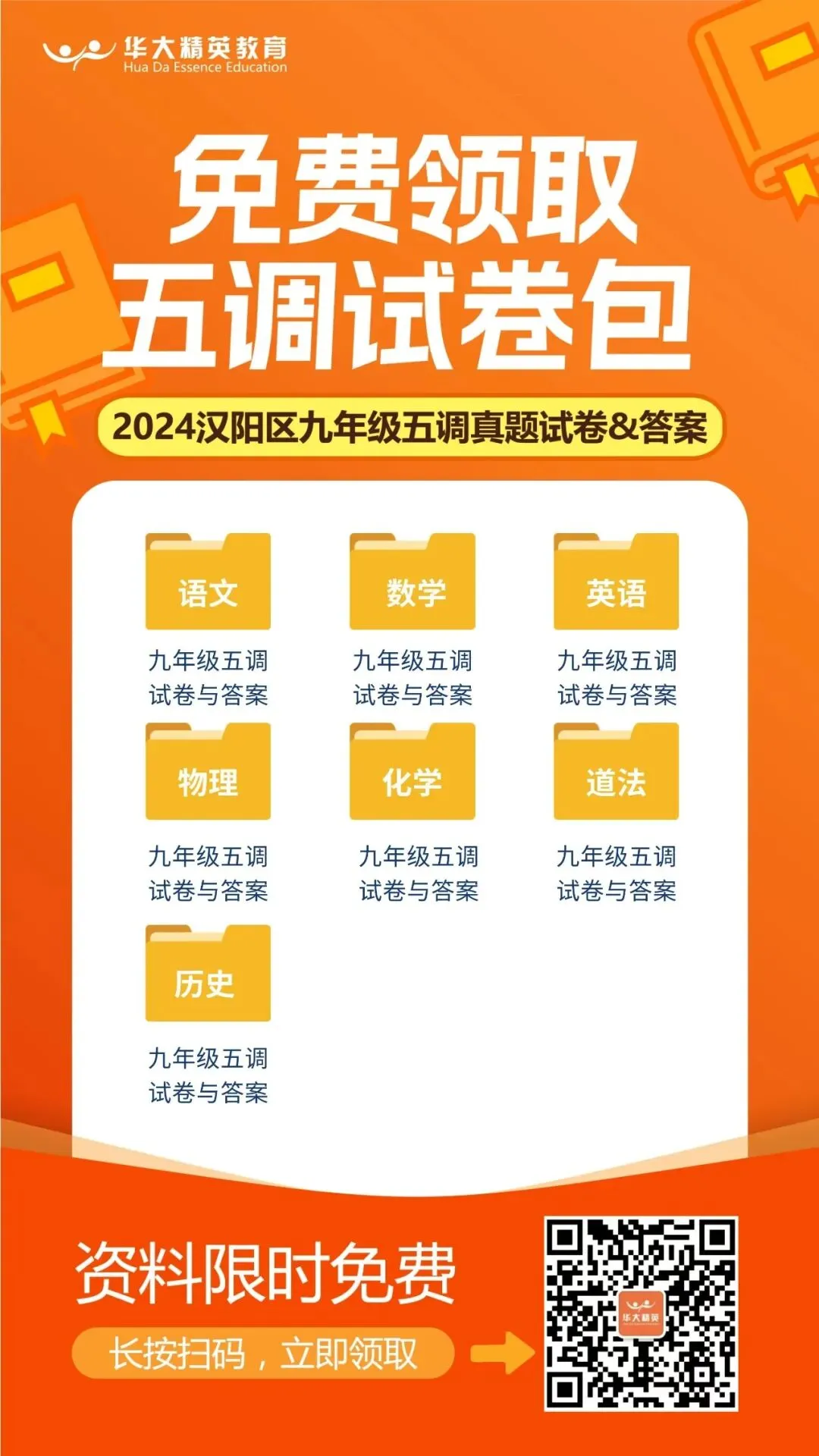 汉阳区九年级五调真题试卷汇总(含听力) 第1张