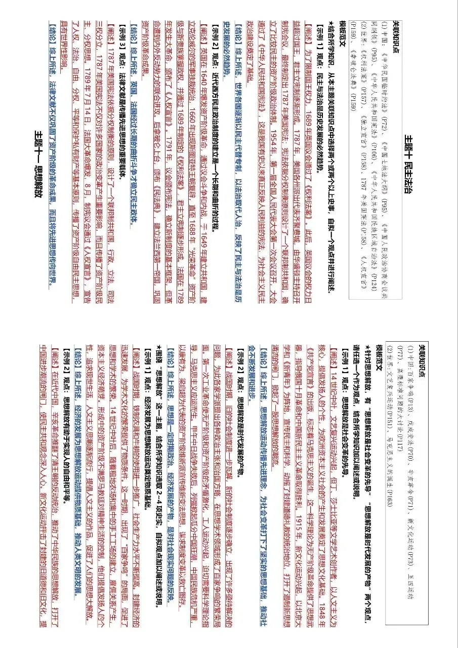 中考历史观点论述题汇总 第4张