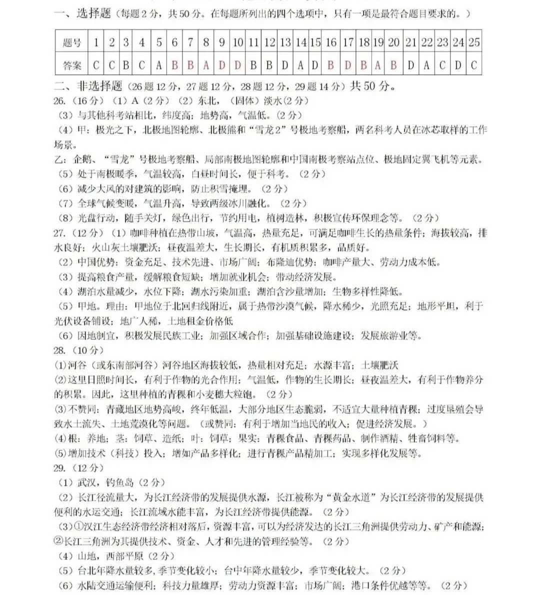 2025年山东省临沂市费县二模地理试卷(含答案) 第10张