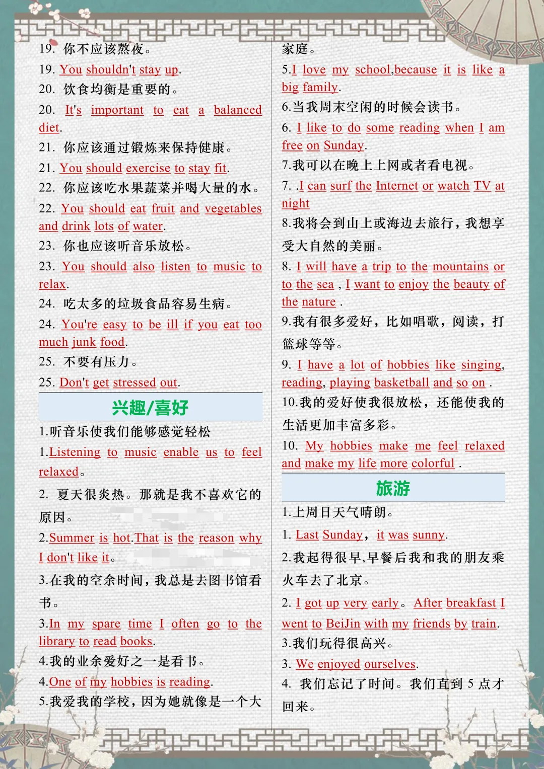 (中考复习)2026中考英语作文满分句型汇总 第2张 (中考复习)2026中考英语作文满分句型汇总 第2张