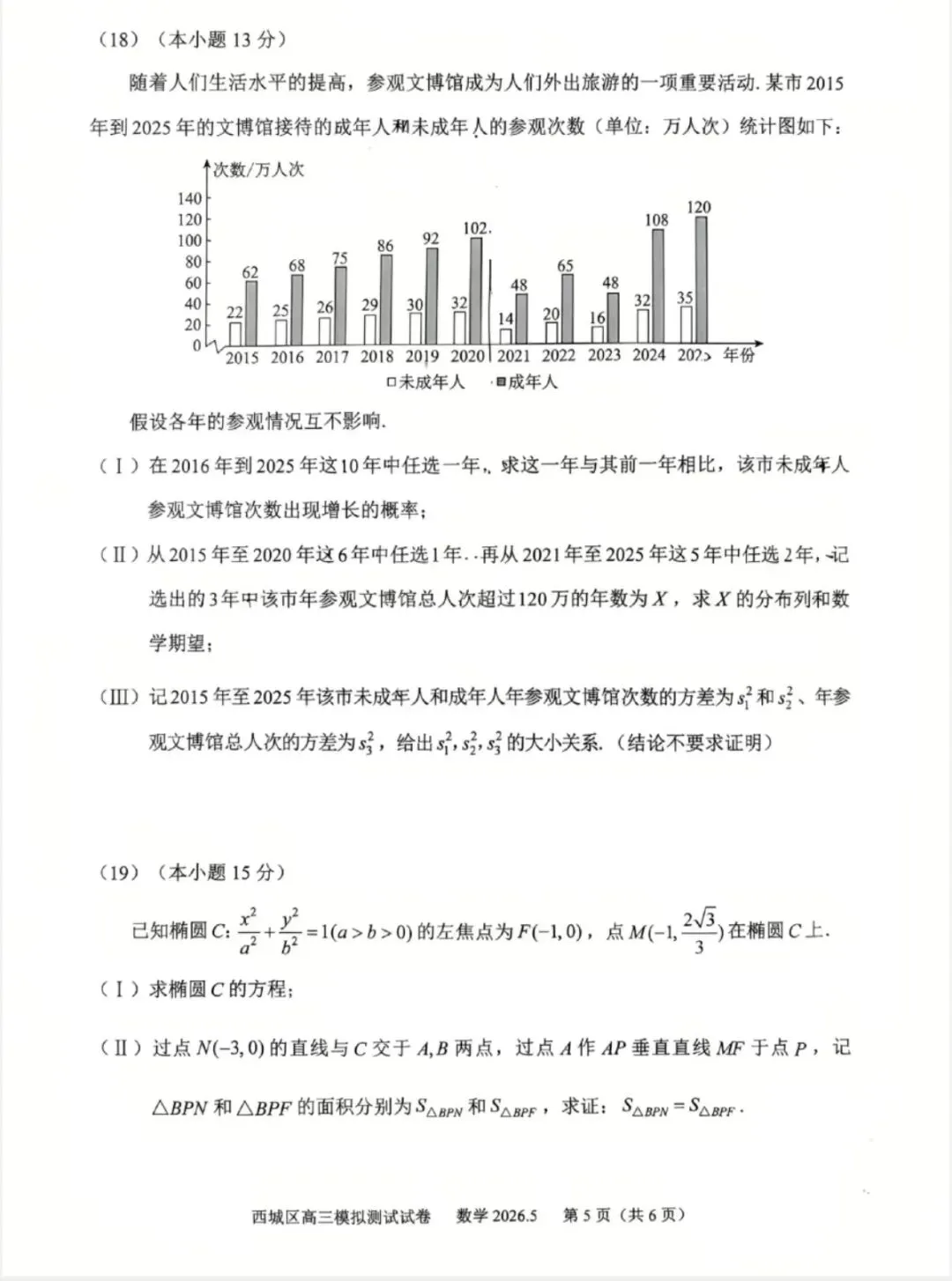 2026.5 西城二模数学试卷及评标 第5张