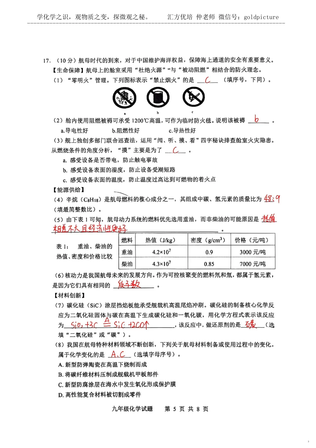 【2026年中考二模】2026年5月济南市长清区化学二模试题下载+手写答案解析 第5张