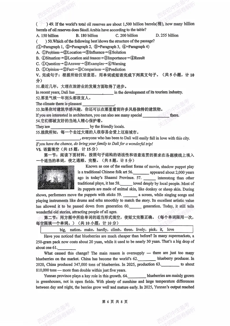 名校模考,考前必做!西安2026中考模拟:【西安滨河学校】九年级五模【英语】含免费下载 第12张 名校模考,考前必做!西安2026中考模拟:【西安滨河学校】九年级五模【英语】含免费下载 第12张