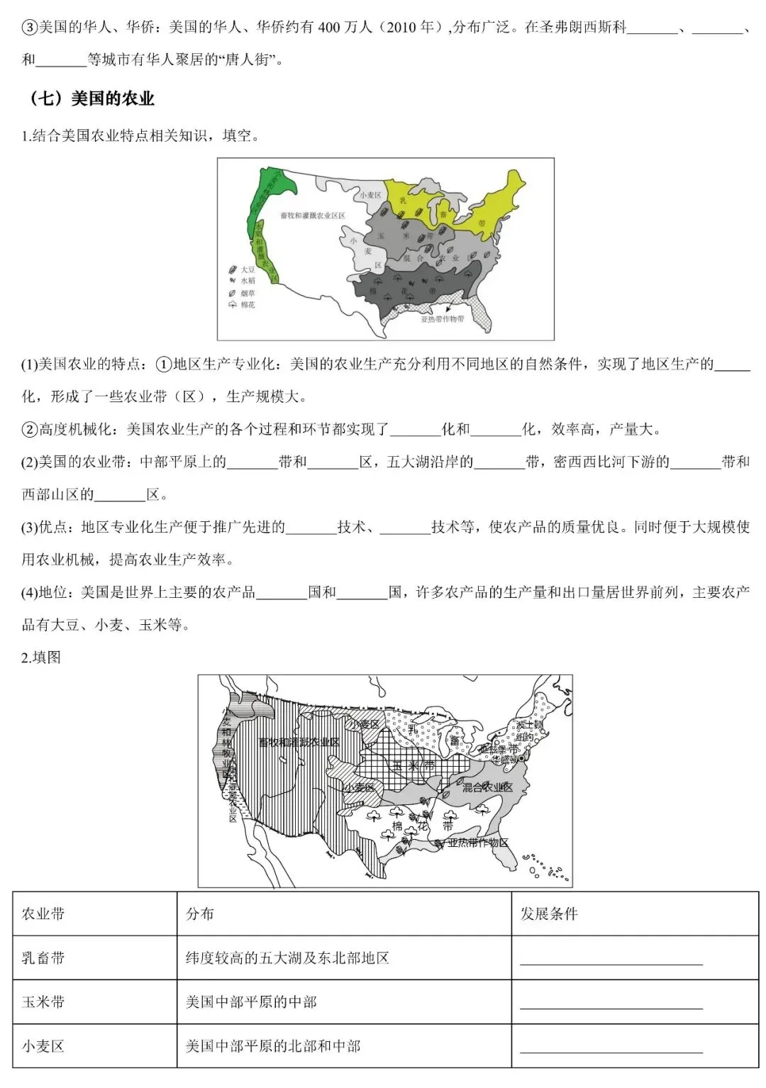2026年中考地理填图速记:美洲+美国+巴西(可下载) 第6张