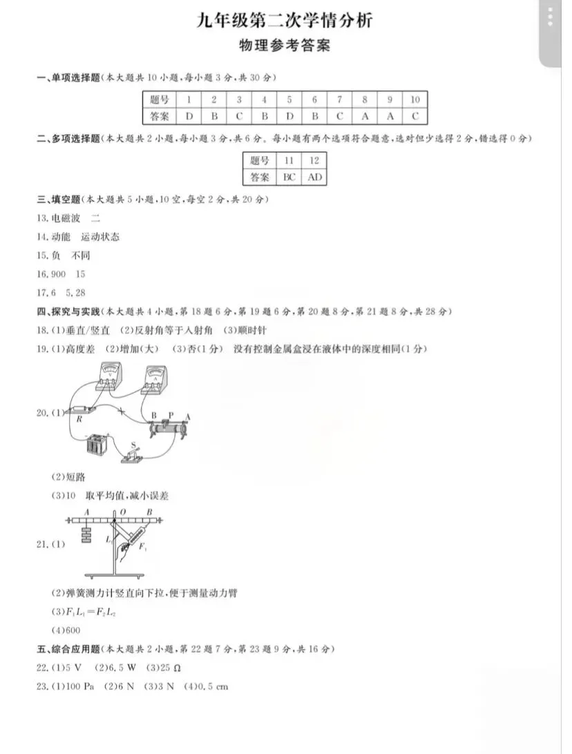 七科全!长郡集团初三二模真题及答案来了 第41张