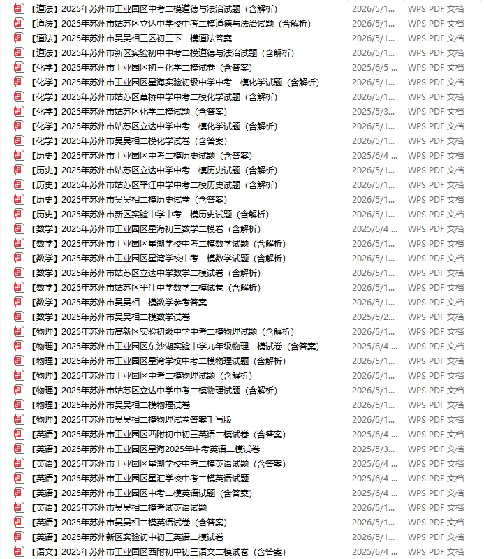 2026年苏州中考二模时间出炉!附往年真题 第4张