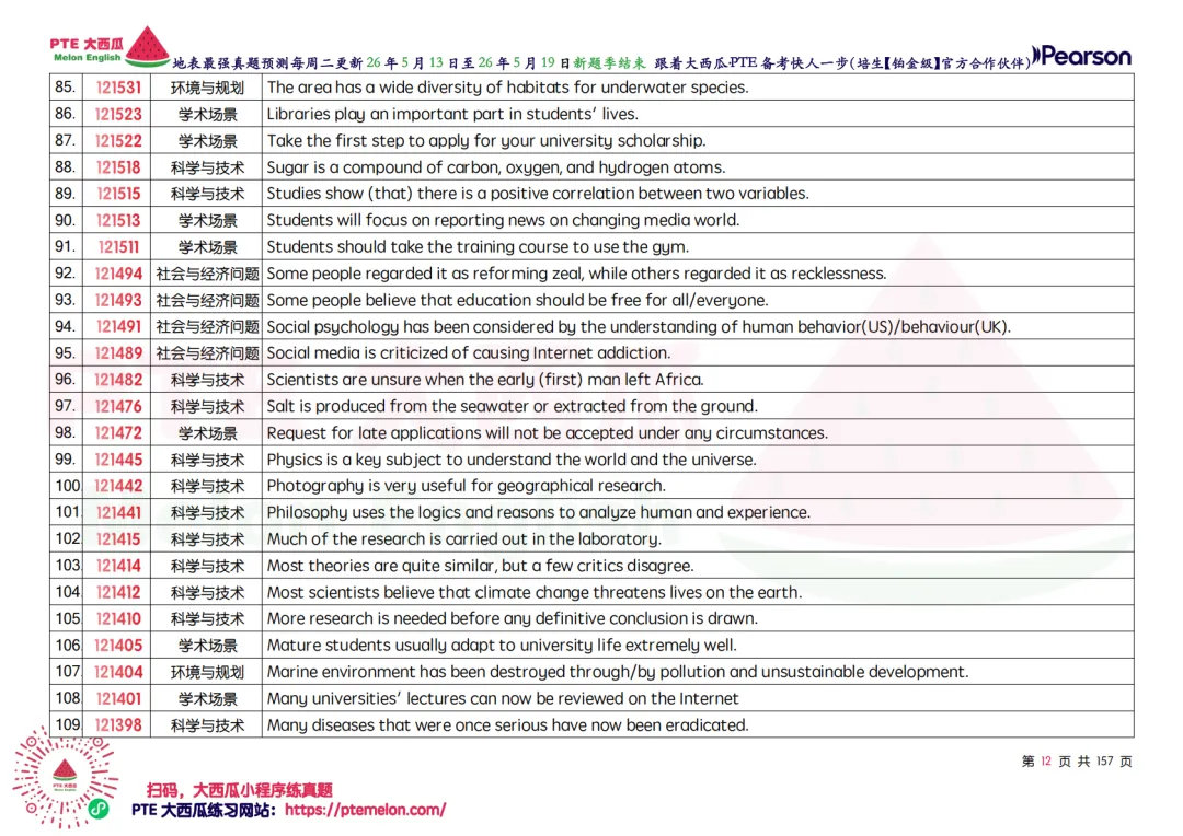 新题季全面结束【PTE巨准真题预测】26年5月13日至5月19日|157句WFD,60题SST,命中率回到接近新题季前! 第20张