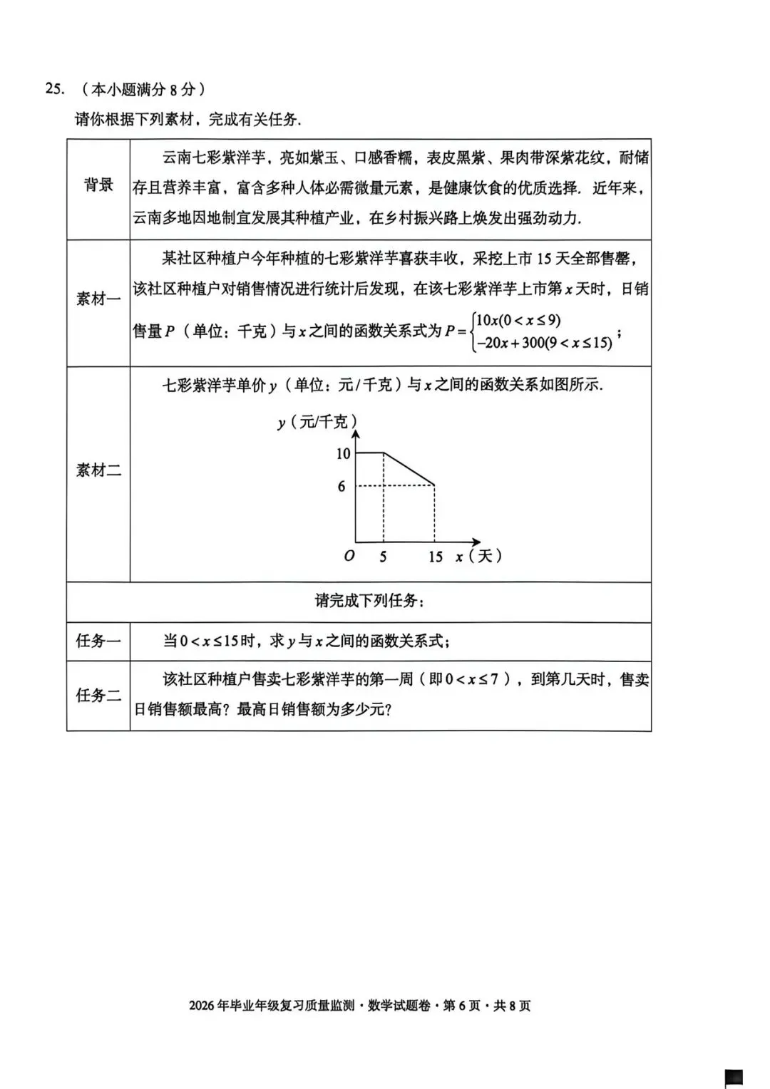 盘龙区二模数学试卷+答案 第15张