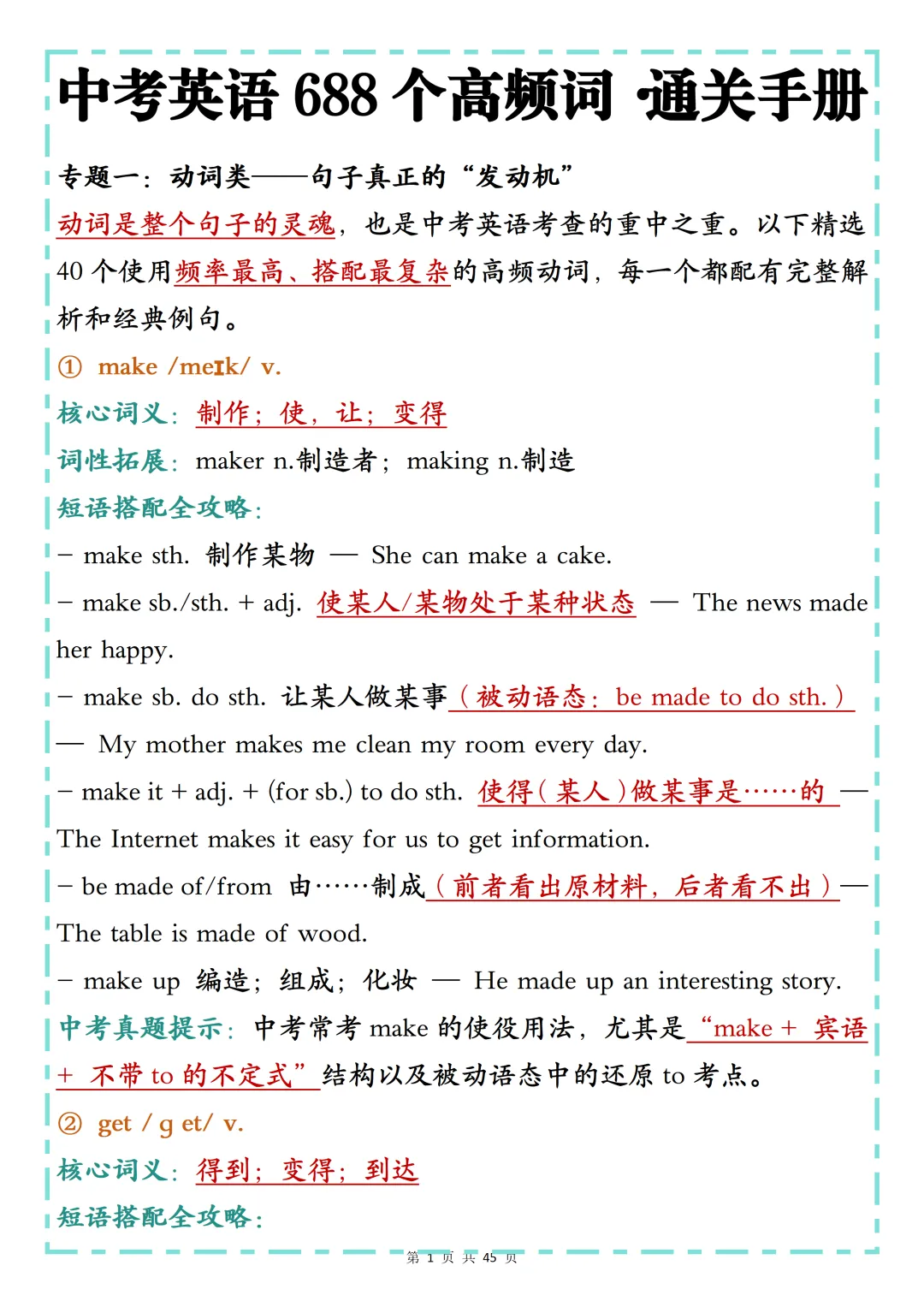 整个初中英语压缩到688个高频词,中考通关手册,背完这些,扫清中考拦路虎! 第1张