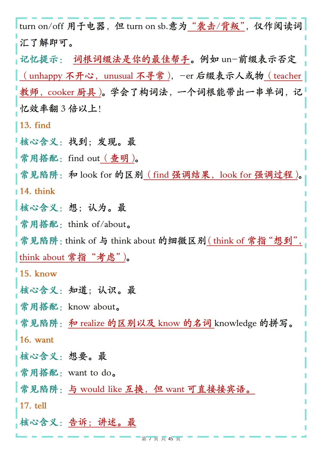 整个初中英语压缩到688个高频词,中考通关手册,背完这些,扫清中考拦路虎! 第7张