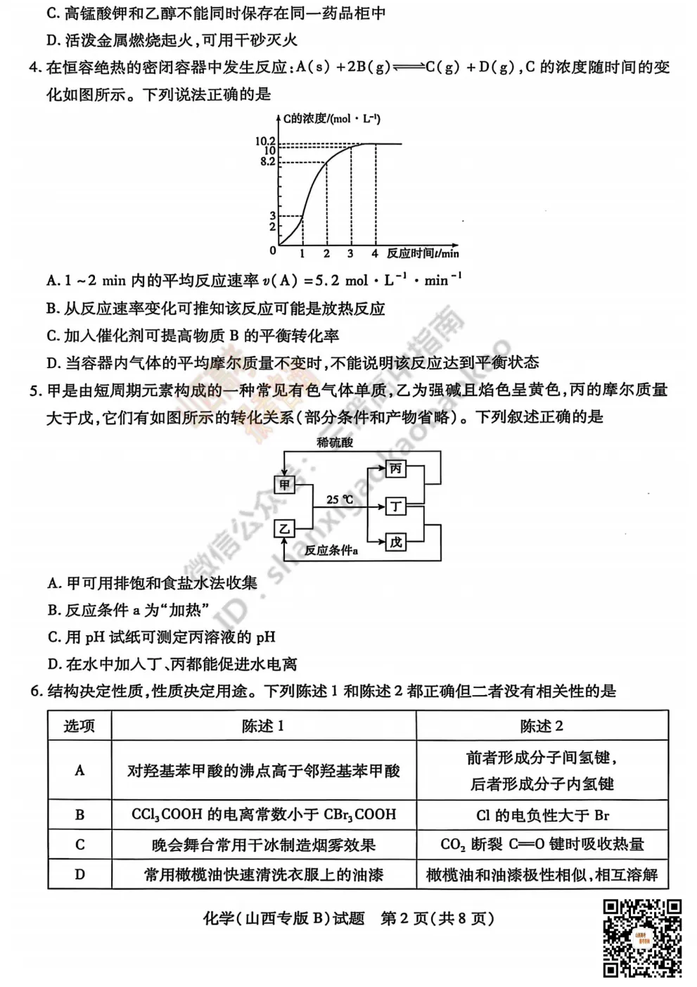 2025山西天一大联考·高三考前模拟考试全科试题与答案!附送高清打印版 第82张
