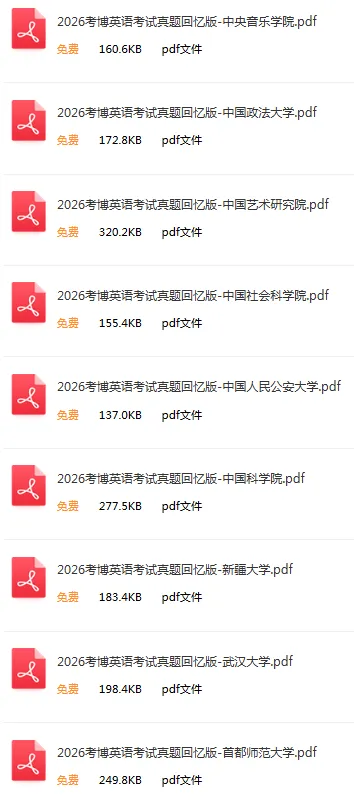 博士英语真题大合集!艺术类、体育类、师范类、政法类都有!复习就靠这一波了! 第2张 博士英语真题大合集!艺术类、体育类、师范类、政法类都有!复习就靠这一波了! 第2张