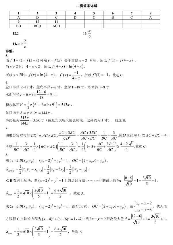 黑龙江哈尔滨市2026年高考第二次模拟考试数学试题及答案 第6张 黑龙江哈尔滨市2026年高考第二次模拟考试数学试题及答案 第6张