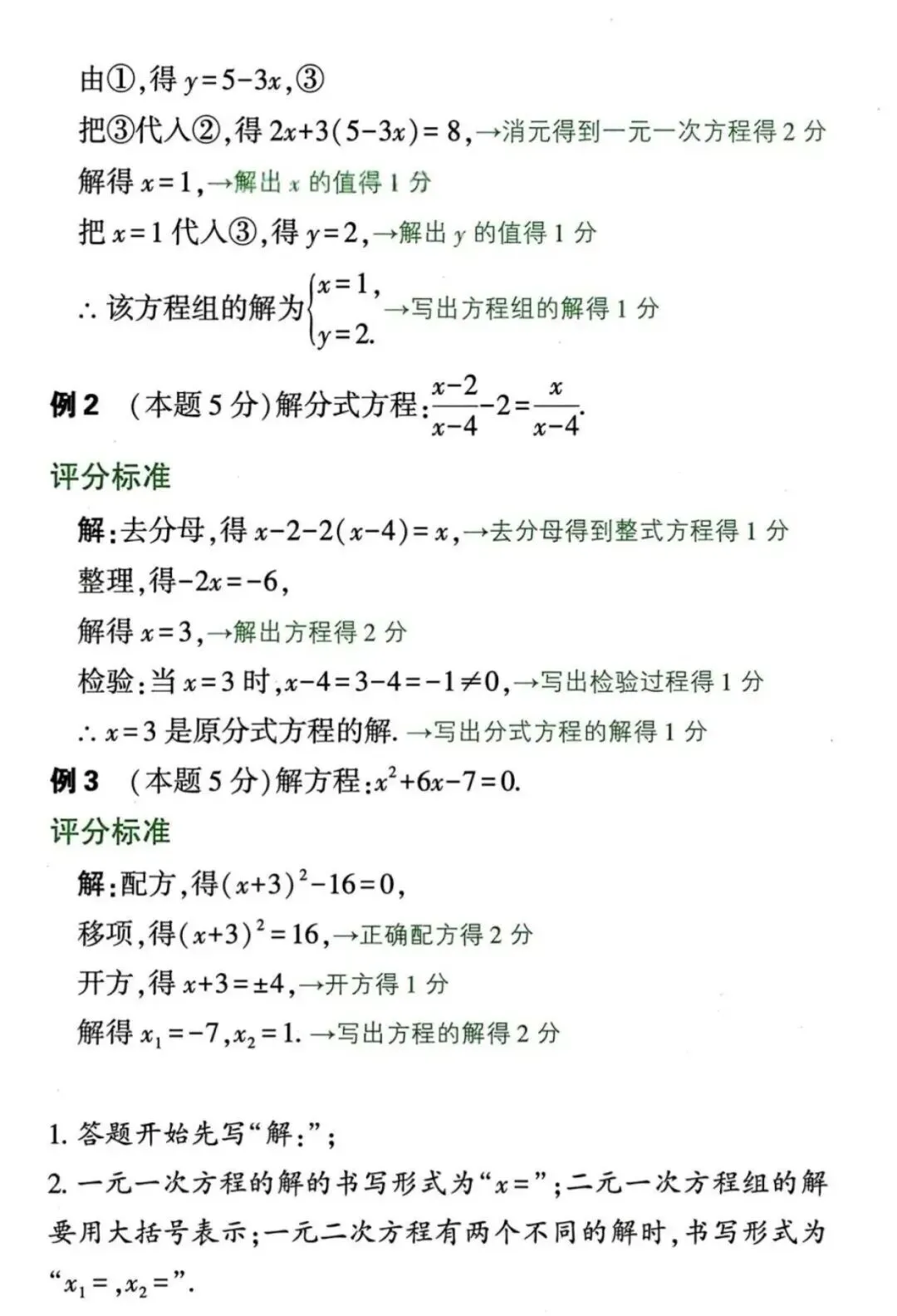 2026中考数学满分秘籍|解答题书写规范+评分标准 第3张