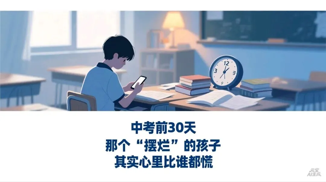 中考倒计时30天,那个“摆烂”的孩子,其实比谁都慌 第1张