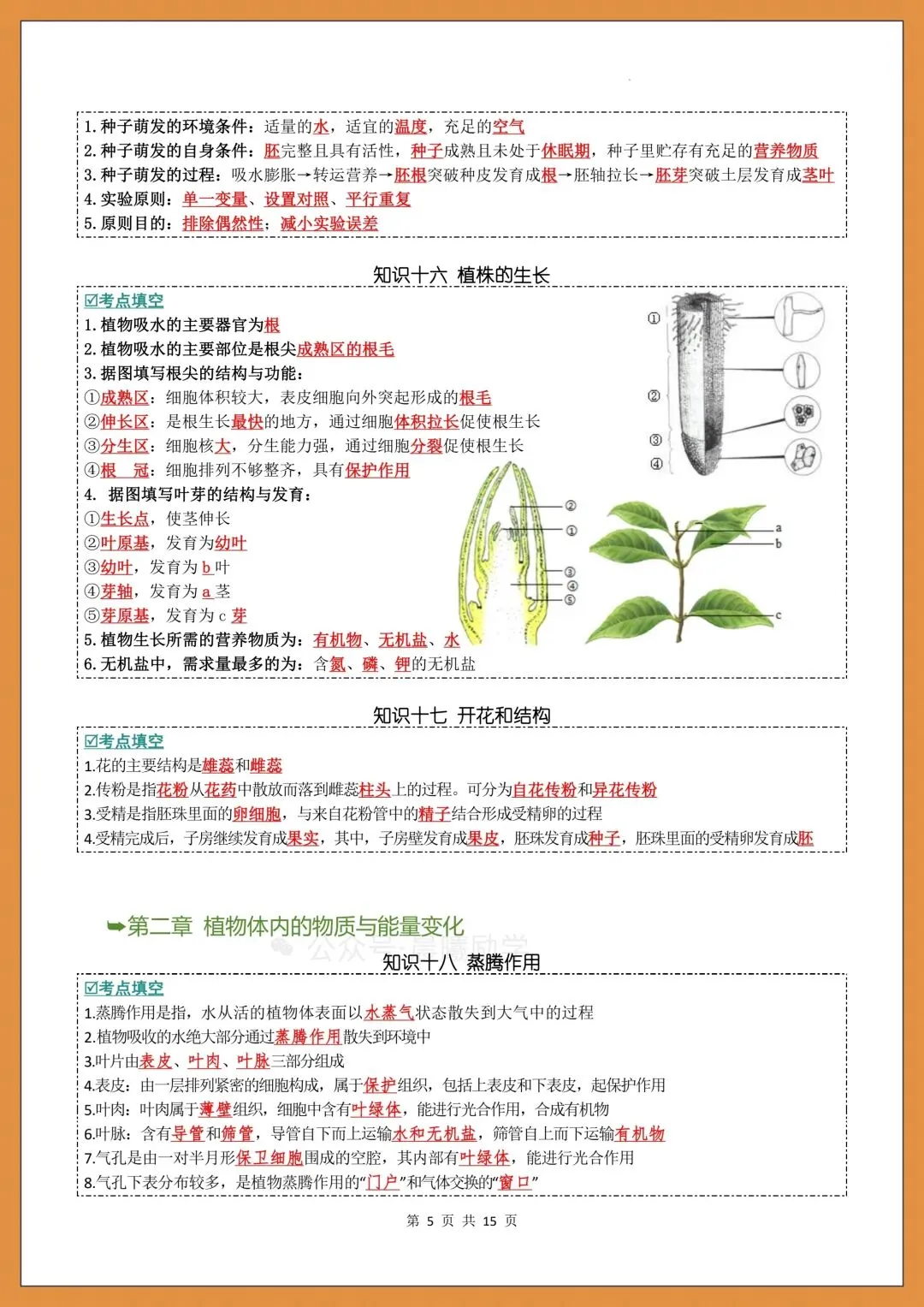 2026中考生物|初中生物会考知识点通关+考点梳理(附背诵+填空练习) 第17张