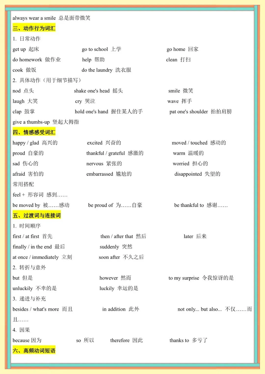 2026 春人教版中考英语满分作文高频单词+模板知识点总结(默写版+背诵版)(电子版可打印) 第20张