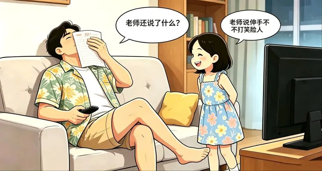 搞笑漫画:学渣女儿拿着低分试卷回家,逗比父女俩的搞笑对话.最好笑在后面! 第3张