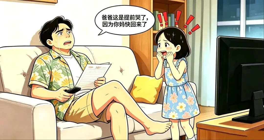 搞笑漫画:学渣女儿拿着低分试卷回家,逗比父女俩的搞笑对话.最好笑在后面! 第5张