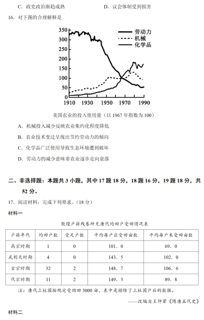 高考真题|2023年高考湖南卷历史试题和答案 第4张