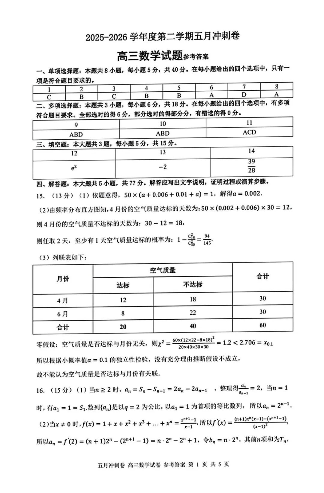 2026届深圳高三下学期5月冲刺数学试卷+答案 第7张