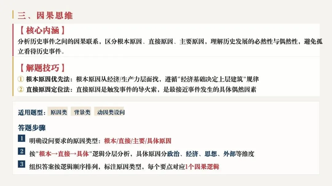 中考复习 | 初中历史10类核心思维解题方法 第7张