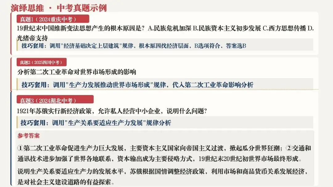 中考复习 | 初中历史10类核心思维解题方法 第20张