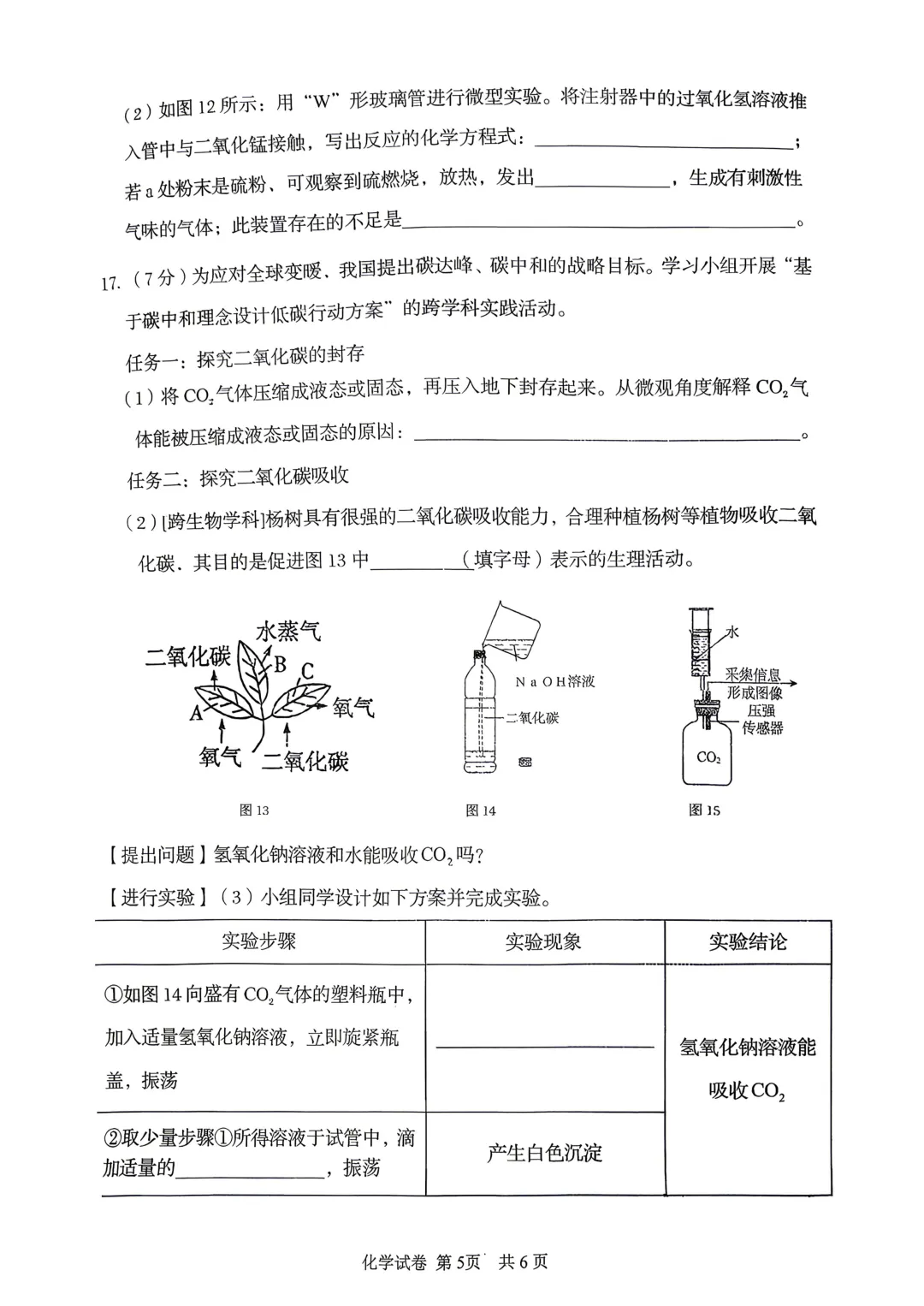 2026年秦皇岛海港区初中学业水平模拟考试&nbsp;----化学试卷+答案 第7张