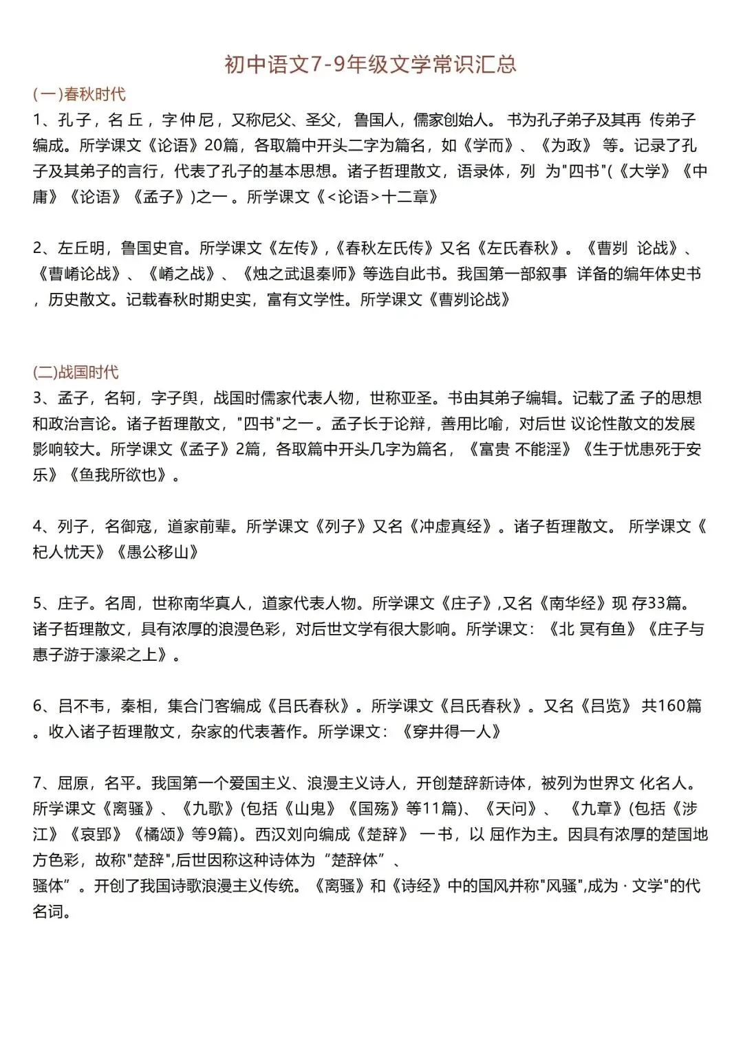 备战中考|初中语文各年级文学常识汇总.积极备考,为梦想而战! 第1张 备战中考|初中语文各年级文学常识汇总.积极备考,为梦想而战! 第1张