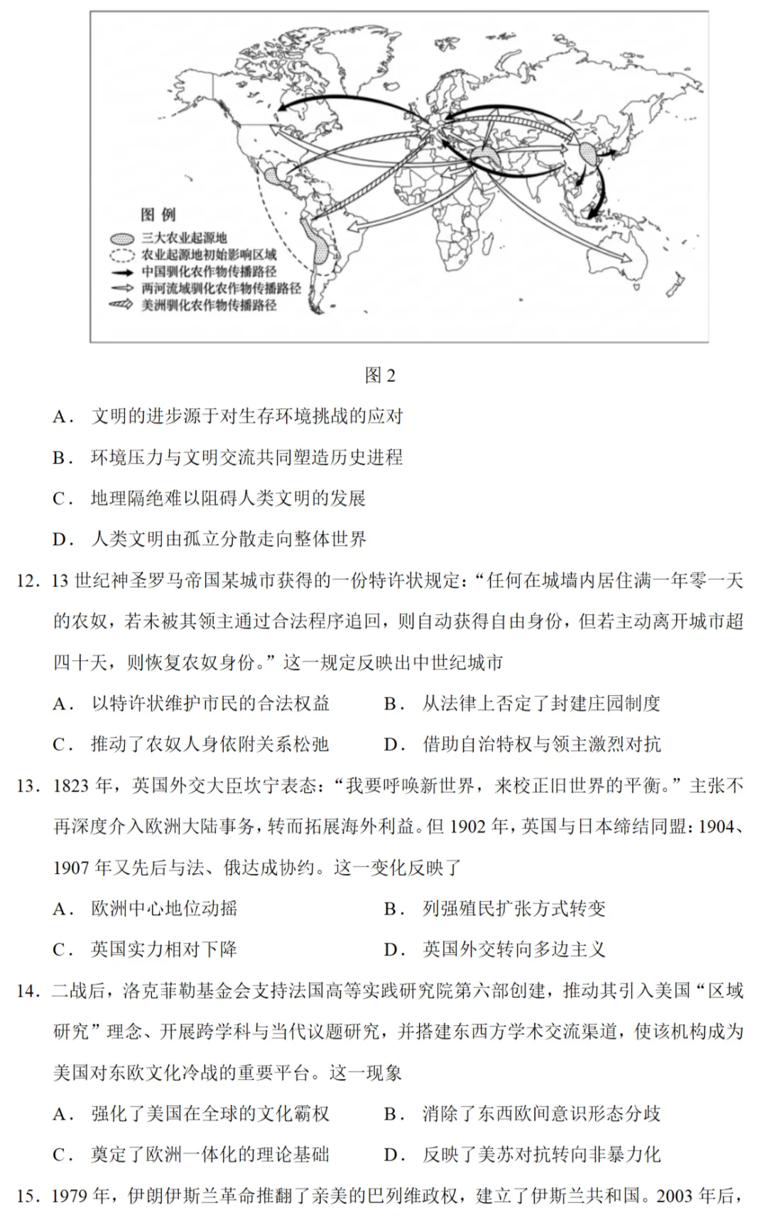 最新模考| 2026届山东东营高三二模适应性考试历史试题和答案 第4张