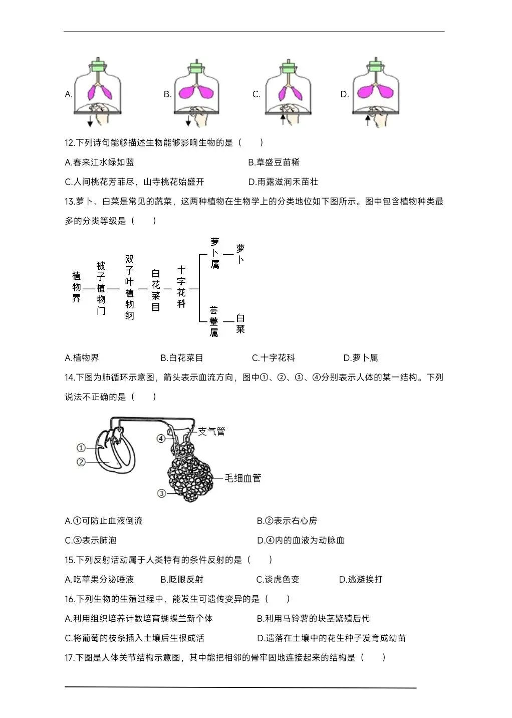 《2026中考预警:生物这10个高频考点,模拟卷四已经全部覆盖!》 第3张