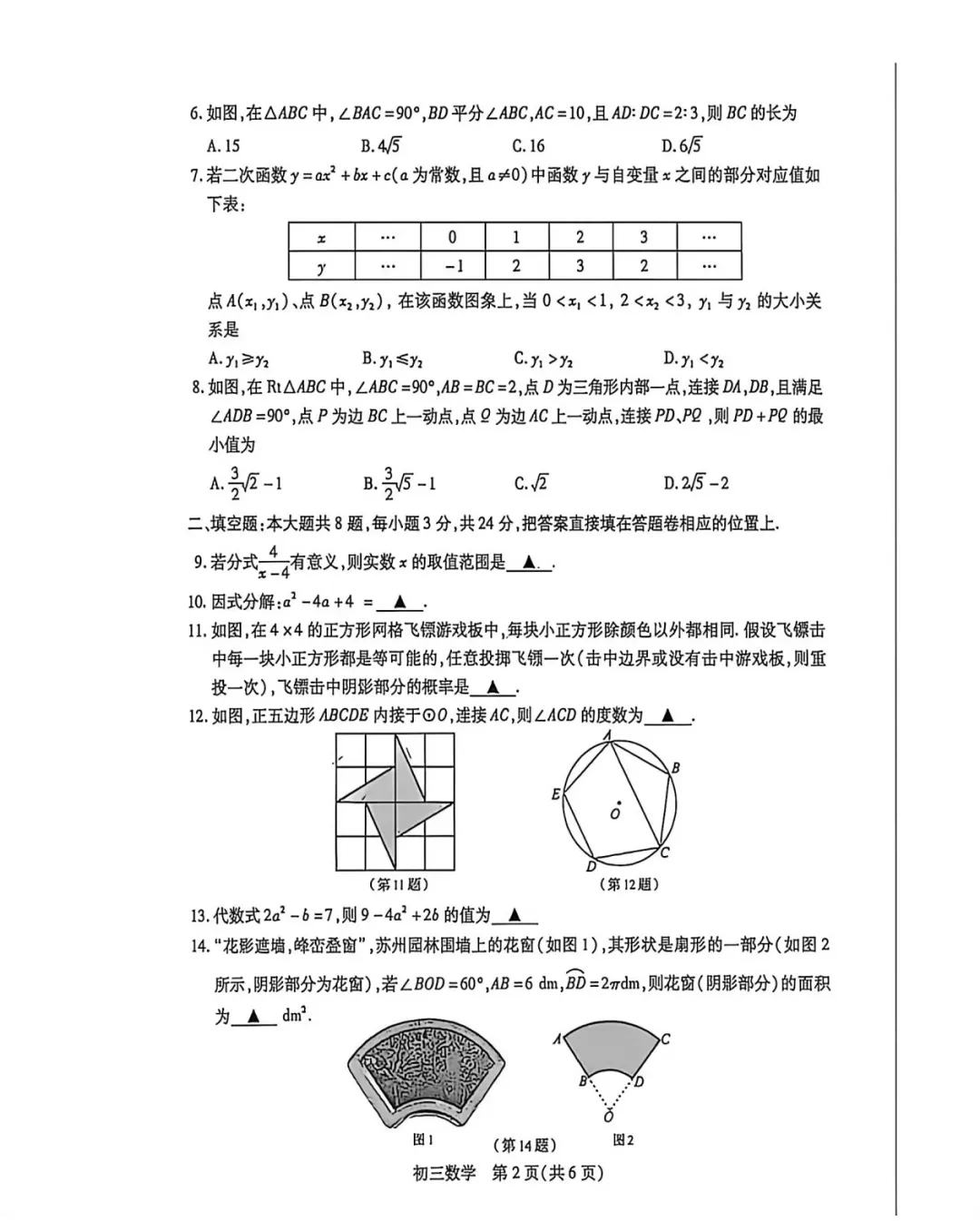 常熟初三一模第二天!看看数学试卷难度如何? 第5张