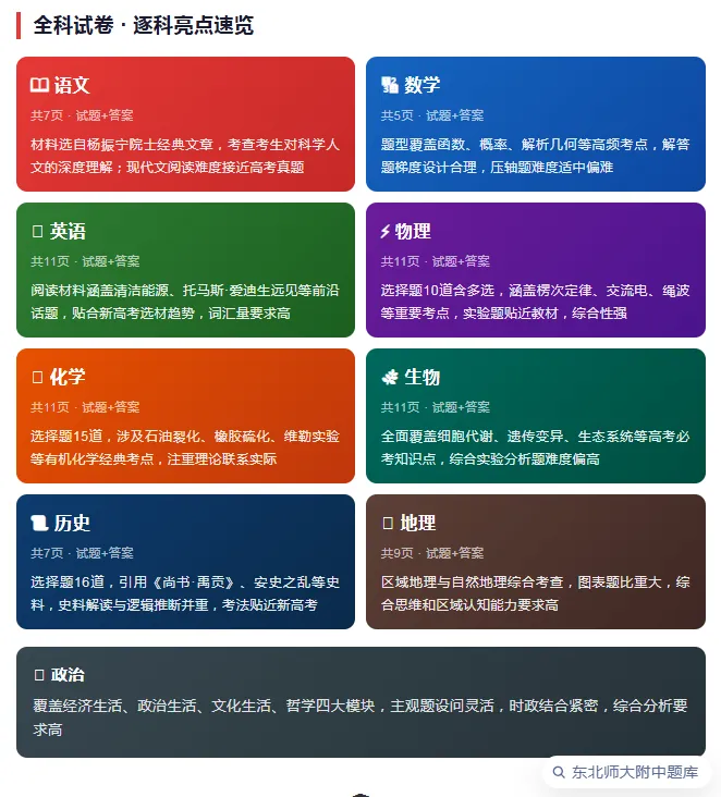 考前演练!东北师大附中高三5月模拟全科试卷+押题试卷速领! 第5张