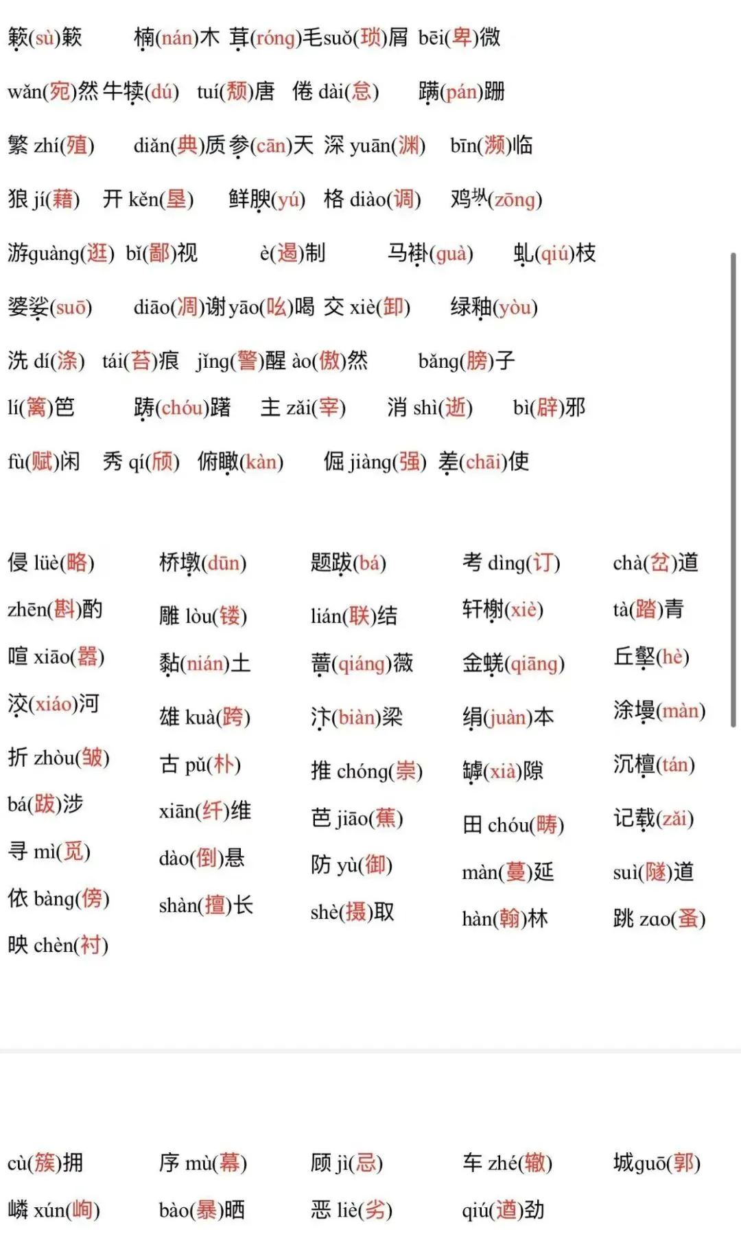语文中考八年级上学期字词自检(适用于部编版) 第4张