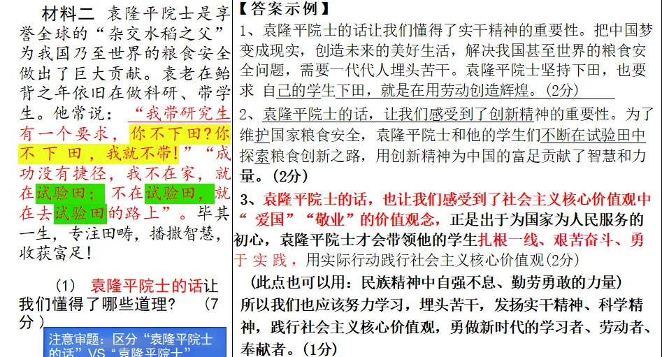 名校资料:上海HY中学中考道法知识点+答题规律 第3张