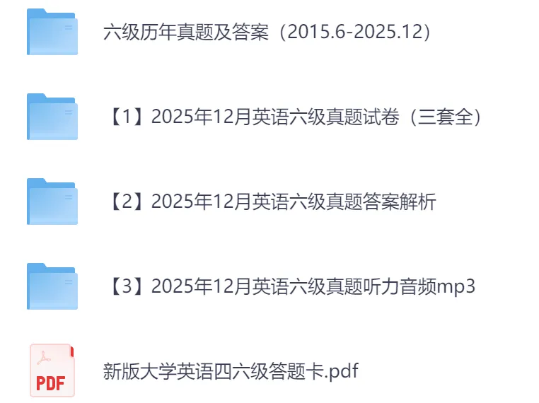 【英语六级】2025年12月英语六级真题试卷及答案解析完整版pdf(第一、二、三套全)网盘链接 可下载打印 第2张