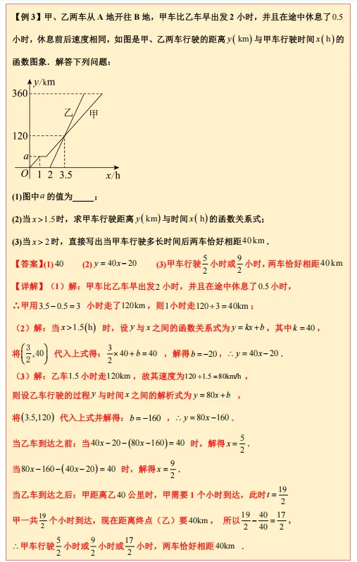备战广东省2026年中考——每日一题(一次函数应用—行程问题) 第4张