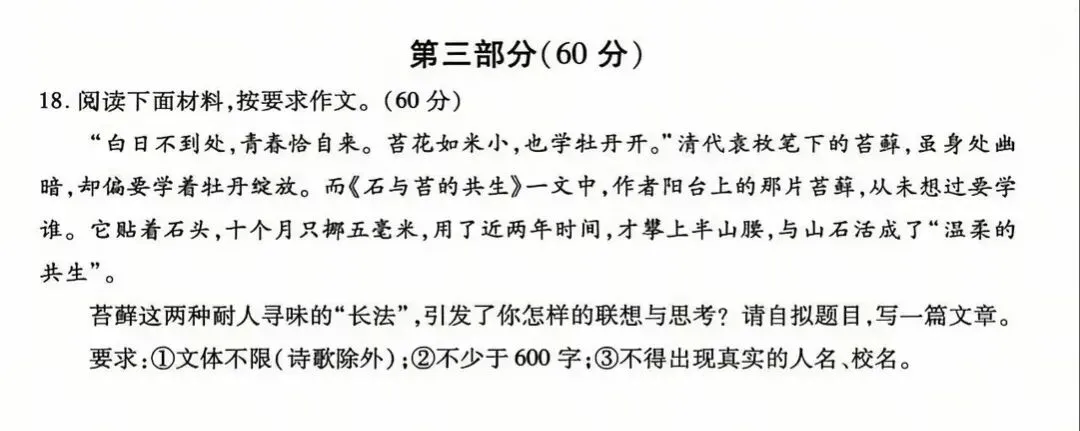 中考一模下水作文:苔 第1张