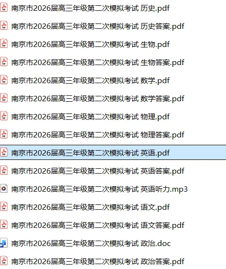 【高三试卷】江苏省南京市2026届高三年级第二次模拟考试(全科) 第3张