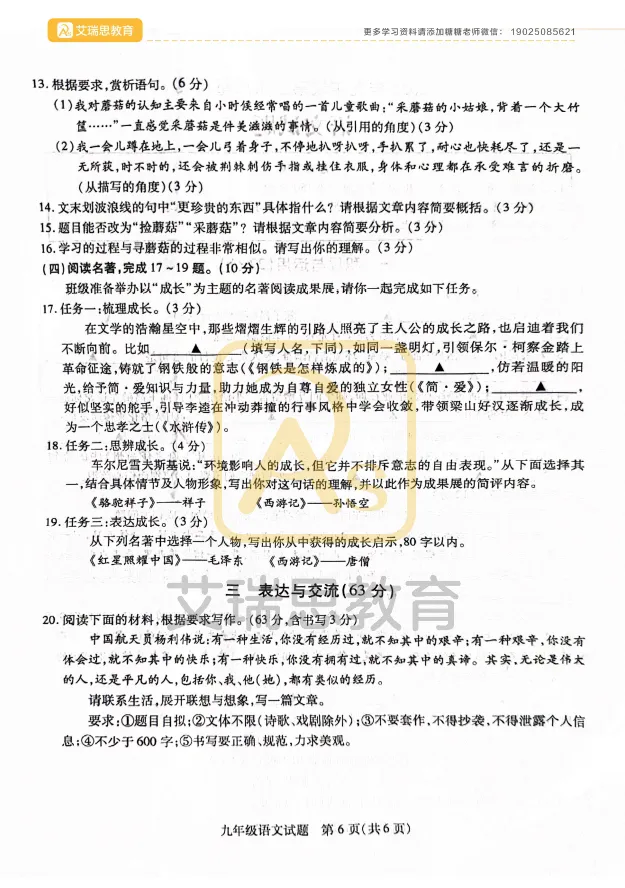 备战中考|2025徐州铜山中考二模试卷分享~ 第8张