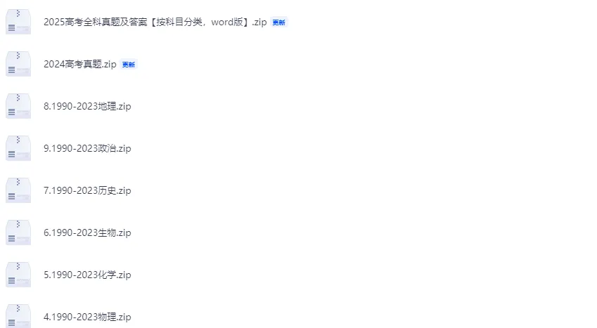 高考真题|35年(1990-2025)全国各省市高考试卷真题及答案解析汇总(word+pdf可下载) 第5张