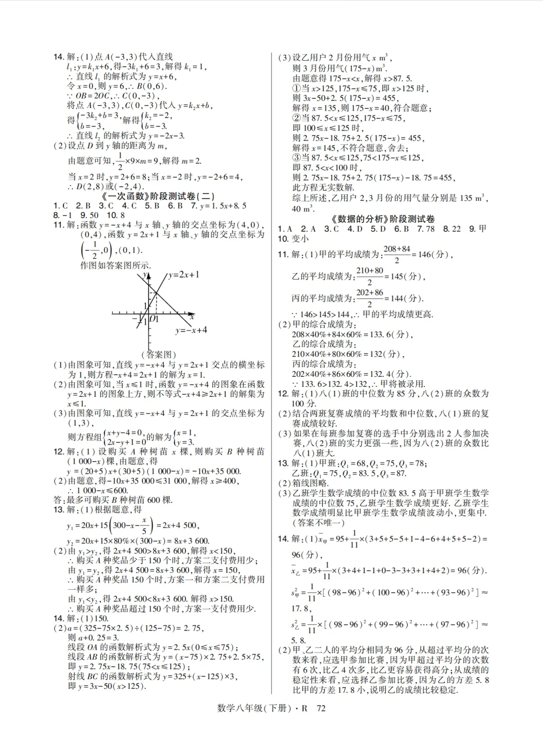 初二下册数学一次函数试卷24 第12张